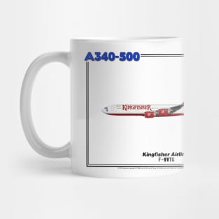 Airbus A340-500 - Kingfisher Airlines (Art Print) Mug